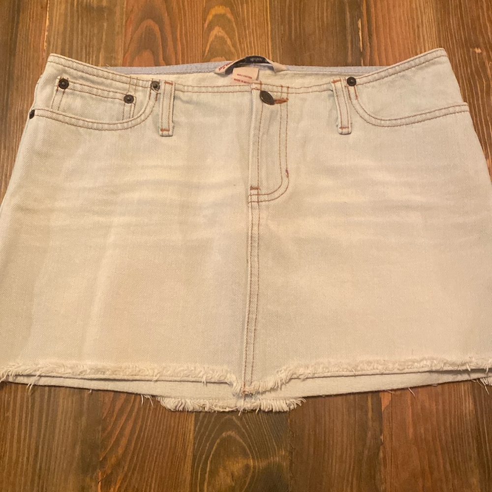 Abercrombie light wash micro mini skirt